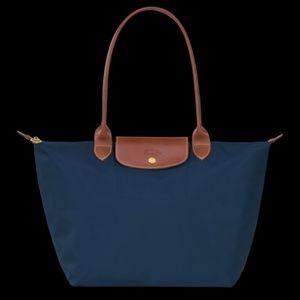 Longchamp Navy Canvas Tote